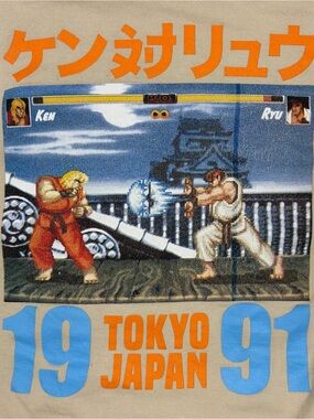 Street Fighter Hoodie Ken Ryu Tokyo Japan 91 Graphic Pullover Gamer Anime M